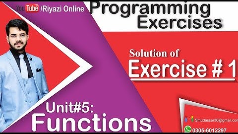 Unit 5 Functions | programming exercise solution | Exercise 1 class 10 computer chapter 5