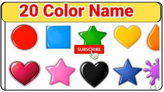 20 Colours Name English to Hindi रंगों के नाम Nursery LKG UKG Educational Video Colours Nam