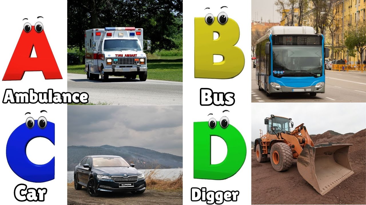 ABC Song Phonics, Transportation Song, ABC Song, Alphabet Educational Song A to Z for kids