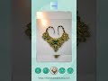 Vintage Art Nouveau 1930s Etruscan Revival - Gold Washed Brass &amp; Glass Cabochons - Bib Necklace -