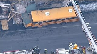 Debris Rains Down During Partial Building Collapse