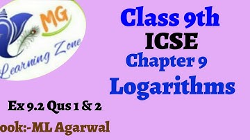 Class 9th ICSE Math Ch 9 Logarithm Ex 9.2 Qus 1 & 2