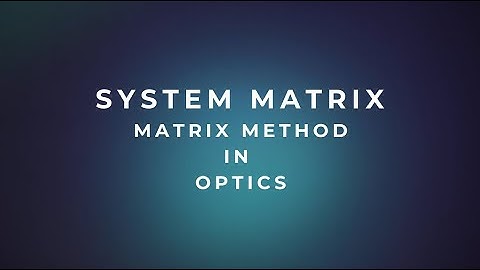 Matrix method in paraxial optics : An Introduction