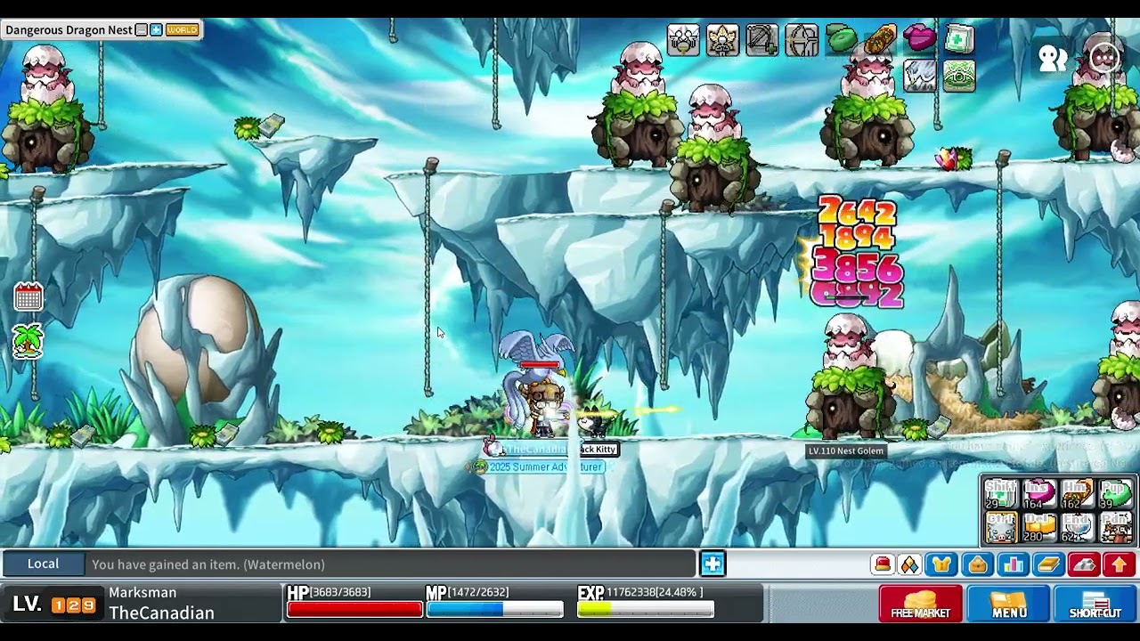 Maplestory Artale - Level 129 Marksman Solo Newties (1.3M XP/10 mins)