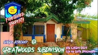 80 SQM SINGLE ATTACHED - MURANG BAHAY @ GREATWOODS SUBDIVISION | PAG-IBIG FORECLOSED PROPERTY