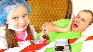 Lisa Pretend Play Doctor Checkup Toys - funny video for kids