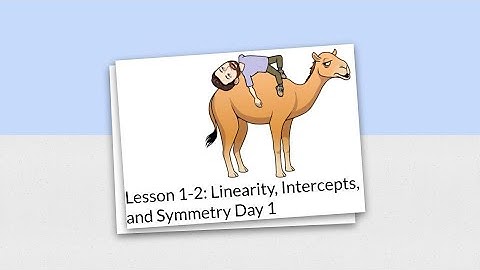 Lesson 1-2: Linearity, Intercepts, and Symmetry Day 1