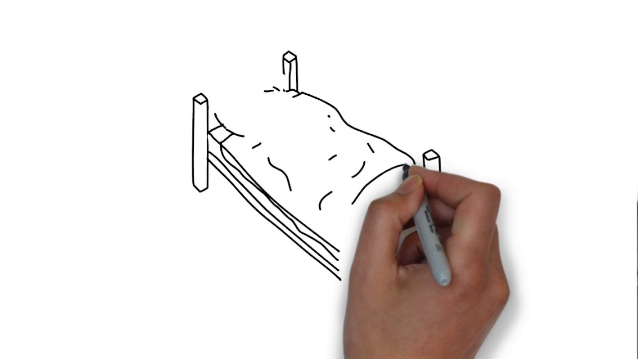 how to draw a bed - a bed for a kid, easy steps to draw - YouTube