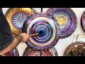 Grotta Sonora - 19"/48cm Blue Mirror Golden Spiral Handheld Gong -  C 134,3 Hz +49 cents