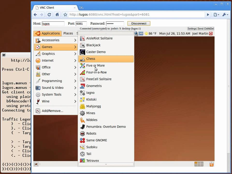 Quick demo of noVNC (HTML5 VNC client) - YouTube