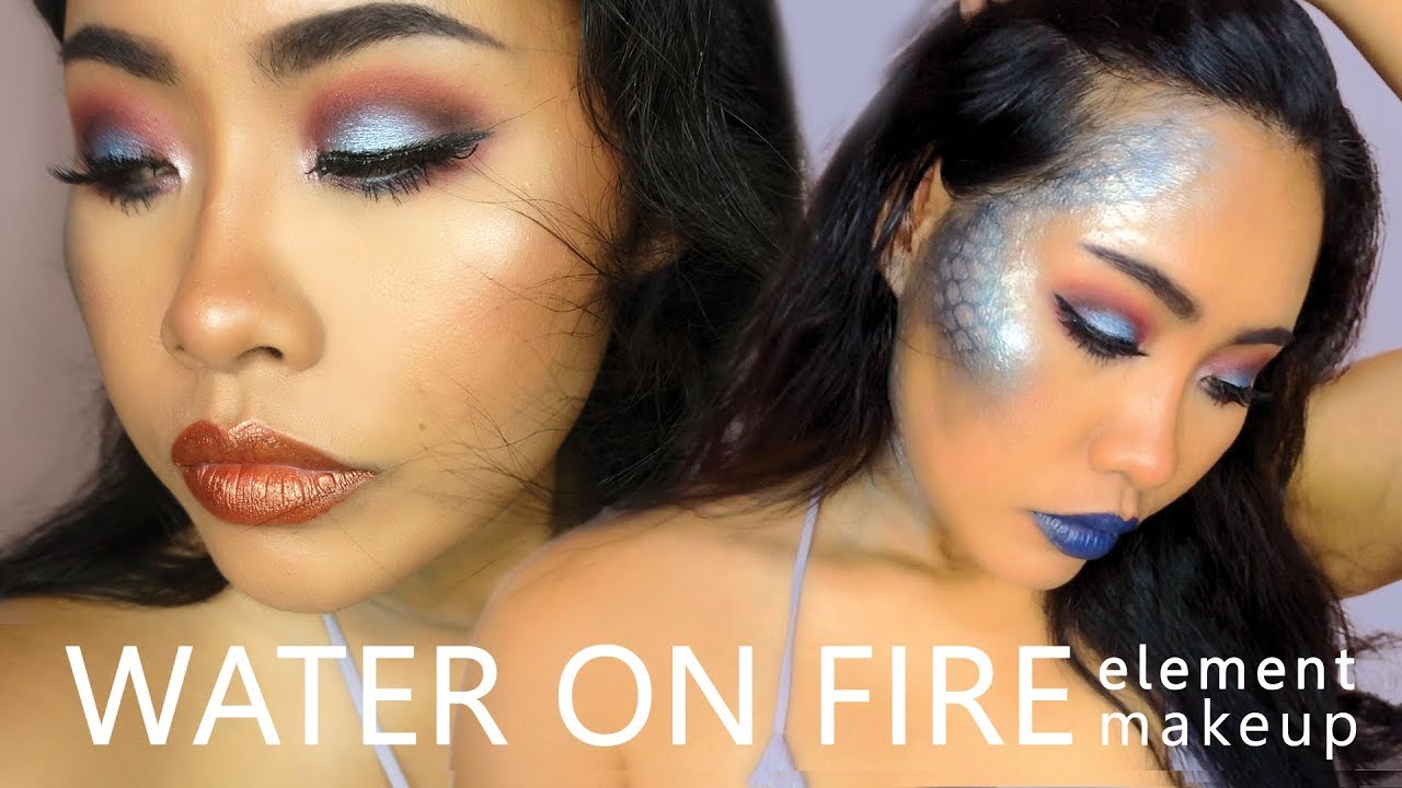 ÁGUA E FOGO  WATER AND FIRE ELEMENTAL makeup 