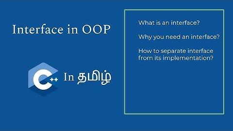 Interface in Object Oriented Programming | C++ in Tamil | Logic First Tamil