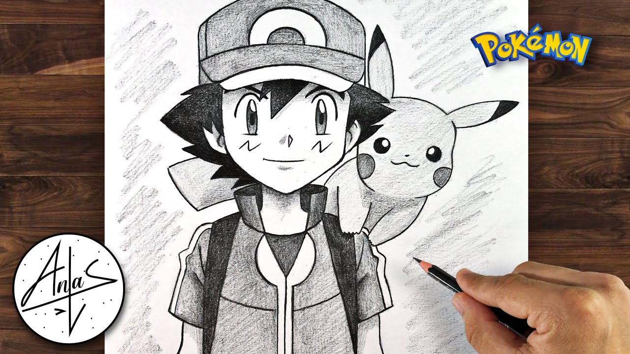How to draw Ash Ketchum || Step by step || Pokémon Journeys - YouTube