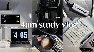 4AM study vlog | studying, productive mornings, taking notes, coffee