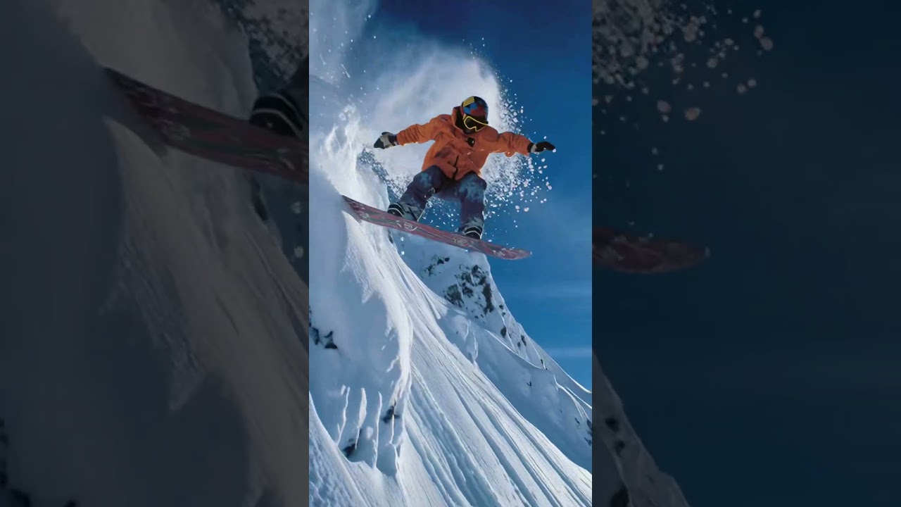 Epic Snowboard Mid-Air Jump – Cinematic Powder Action! 