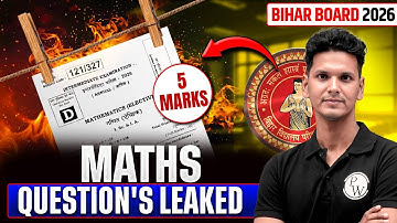 𝐁𝐢𝐡𝐚𝐫 𝐁𝐨𝐚𝐫𝐝 𝐂𝐥𝐚𝐬𝐬 𝟏𝟐𝐭𝐡 𝐌𝐚𝐭𝐡𝐬 𝐒𝐮𝐛𝐣𝐞𝐜𝐭𝐢𝐯𝐞 𝟓 𝐌𝐚𝐫𝐤𝐬 𝐐𝐮𝐞𝐬𝐭𝐢𝐨𝐧 𝟐𝟎𝟐𝟔🔥| 𝟓 𝐌𝐚𝐭𝐡𝐬 𝐒𝐮𝐛𝐣𝐞𝐜𝐭𝐢𝐯𝐞 𝐐𝐮𝐞𝐬𝐭𝐢𝐨𝐧 𝐋𝐞𝐚𝐤𝐞𝐝