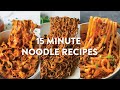 3 tasty vegan noodle recipes ready in 15 minutes or less  spicy peanut basil garlic kimchi 