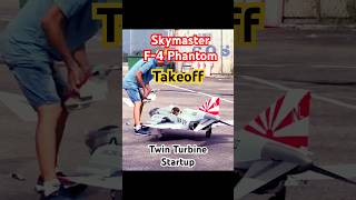 Turbine Start & Takeoff - Giant Skymaster F-4 Phantom #rcturbine #rcjet #rcwarbird #f4 #f4phantom