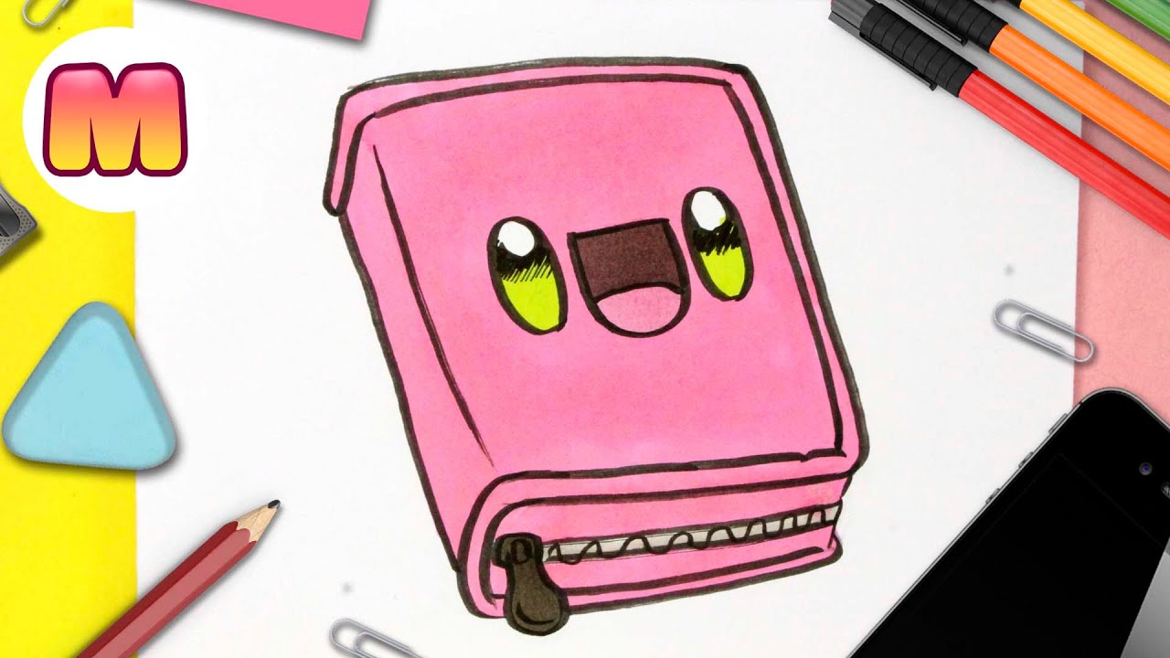 COMO UN ESTUCHE KAWAII - Dibujos kawaii faciles - Como dibujar utiles kawaii - YouTube