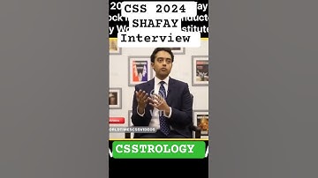 CSS 2024 Topper (Muhammad Shafy) Interview - CSSTROLOGY #CSS2024