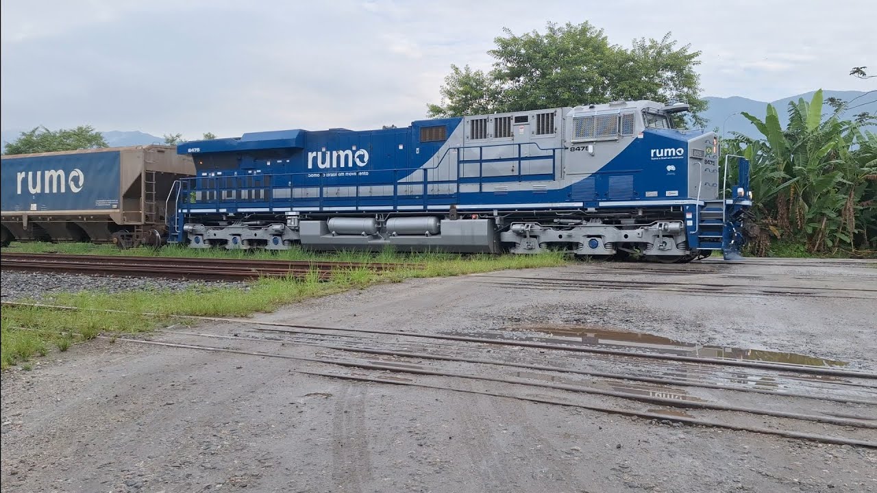 Nova es44aci Wabtec 8475/ rumo + ac44i 9913 (r), no Pátio de IPG, Piaçaguera.