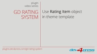 GD Rating System: Using Rating Item object