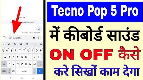 Tecno Pop 5 pro me keyboard sound on off kaise kare।how to turn off keyboard sound tecno pop 5 pro