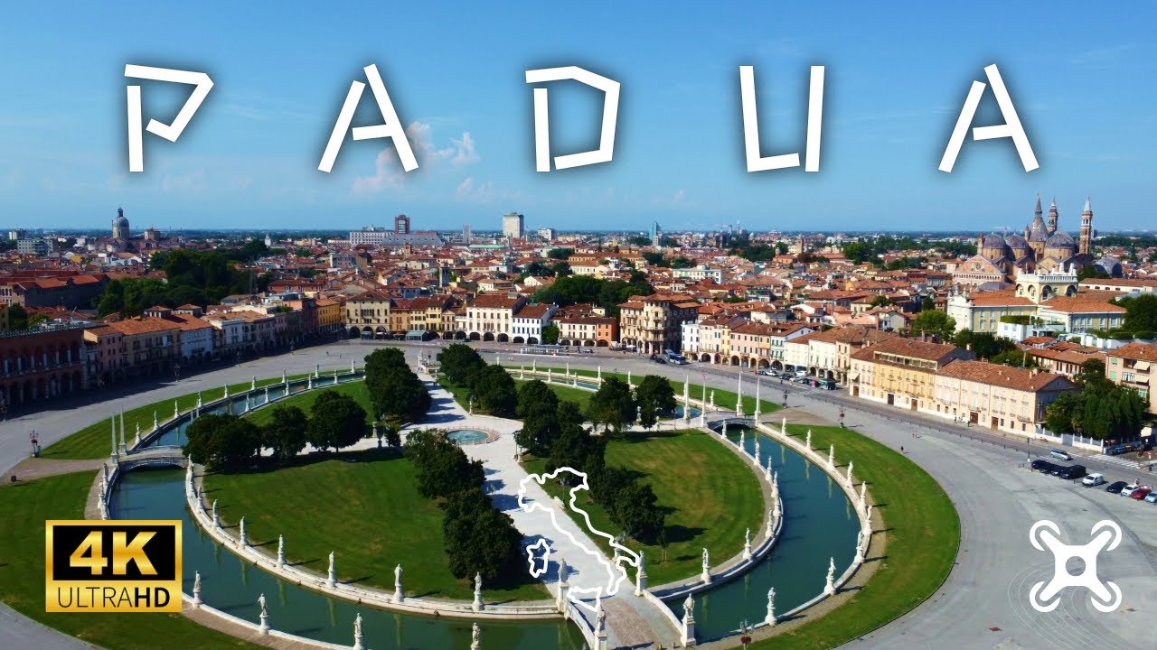Flying over Padua, Italy (4K UHD Video) Relxing Film with Ambient Music