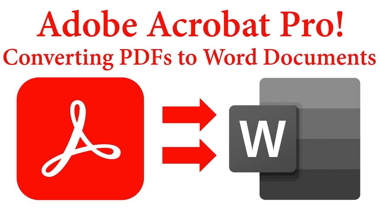 Adobe Acrobat Pro! Converting PDFs to Word Documents - YouTube