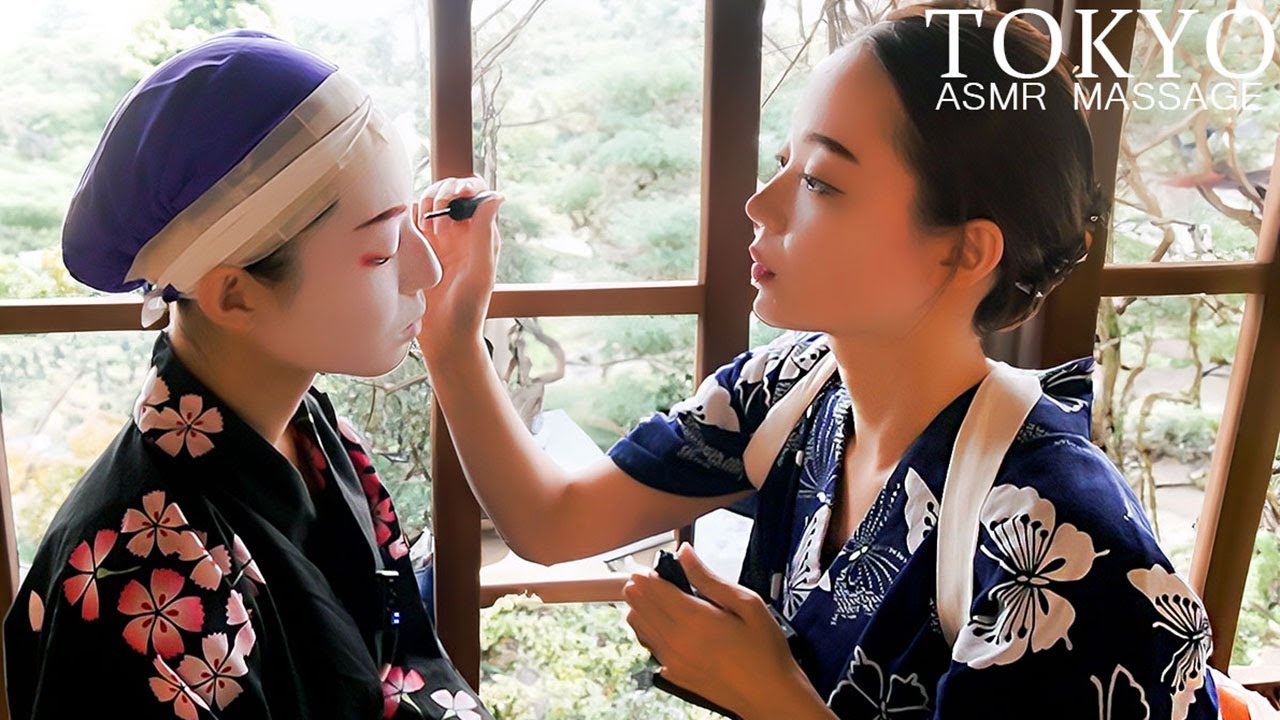 ⁣ASMR 舞妓さん風の白塗りメイク - Japanese Traditional Makeup
