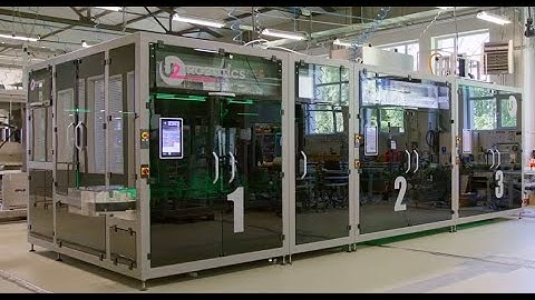 Robotic unscrambling, filling, capping and labeling line - Futureproof series