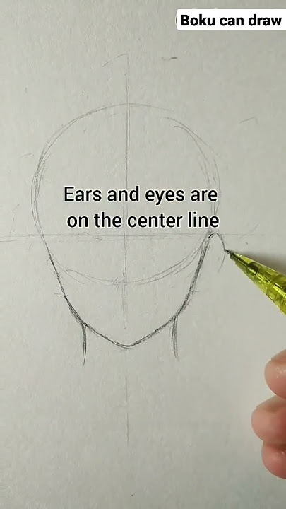 Easy way to draw anime face!!🔥 (Front view head tutorial) #howtodraw