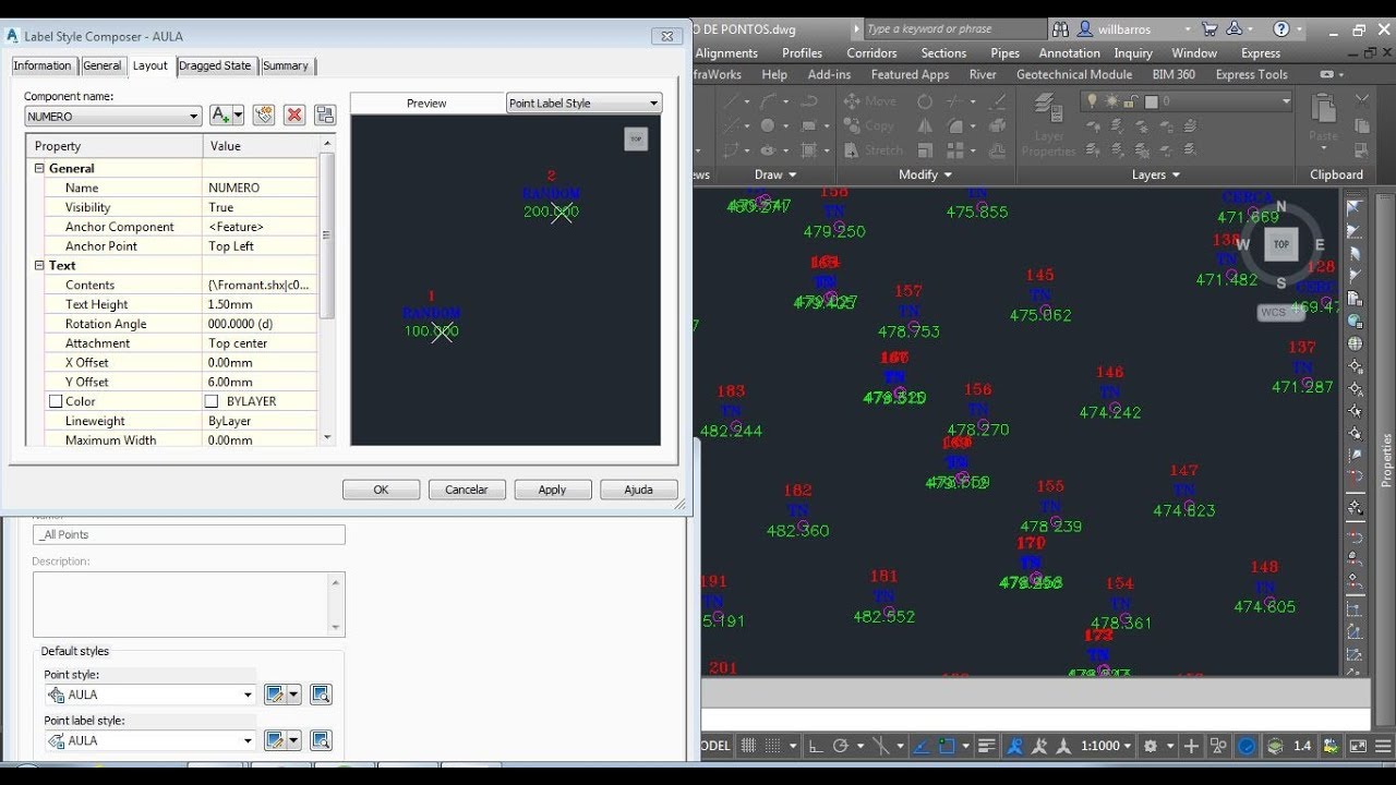 IMPORTAR PONTOS NO AUTOCAD CIVIL E CONFIGURAR ESTILO