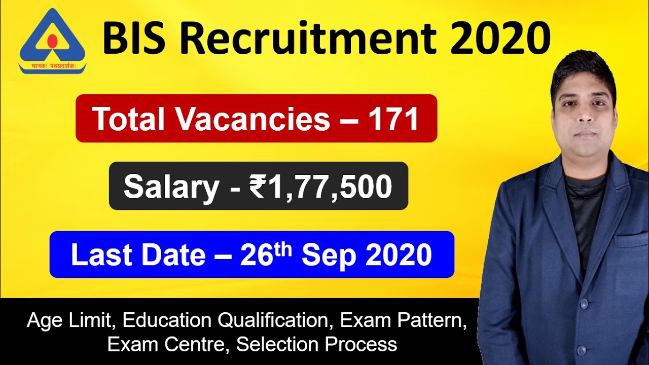 BIS Recruitment 2020 | BIS Notification 2020 | Salary ₹1,77,500 | Latest Job Updates 2020