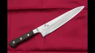 【20分】 ♪楽しい包丁研ぎ♪　関の孫六 牛刀　【20min】 Kaijirushi Gyuto. Let the knife thin !
