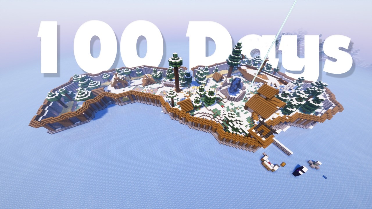 I Survived 100 Days in Snow a Biome Hardcore Minecraft - YouTube