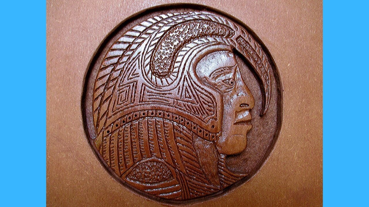 Wood carving Carving an Aztec headdress relief on MDF using a dremel