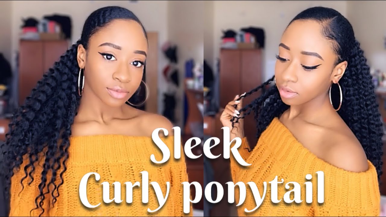 Ponytails With Curly Hair Weave | Box braids hairstyles for black women,  Frozen hairstyles, Sleek braided ponytail