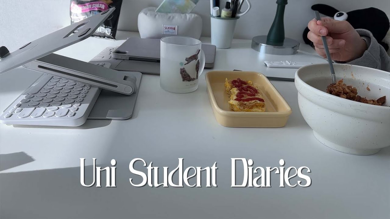 vlog | 김치볶음밥에 중독된 대학생 브이로그, 광장시장에서 원단 사고 육회비빔밥, 홈베이킹과 과제로 굴러가는 집순이의 일상