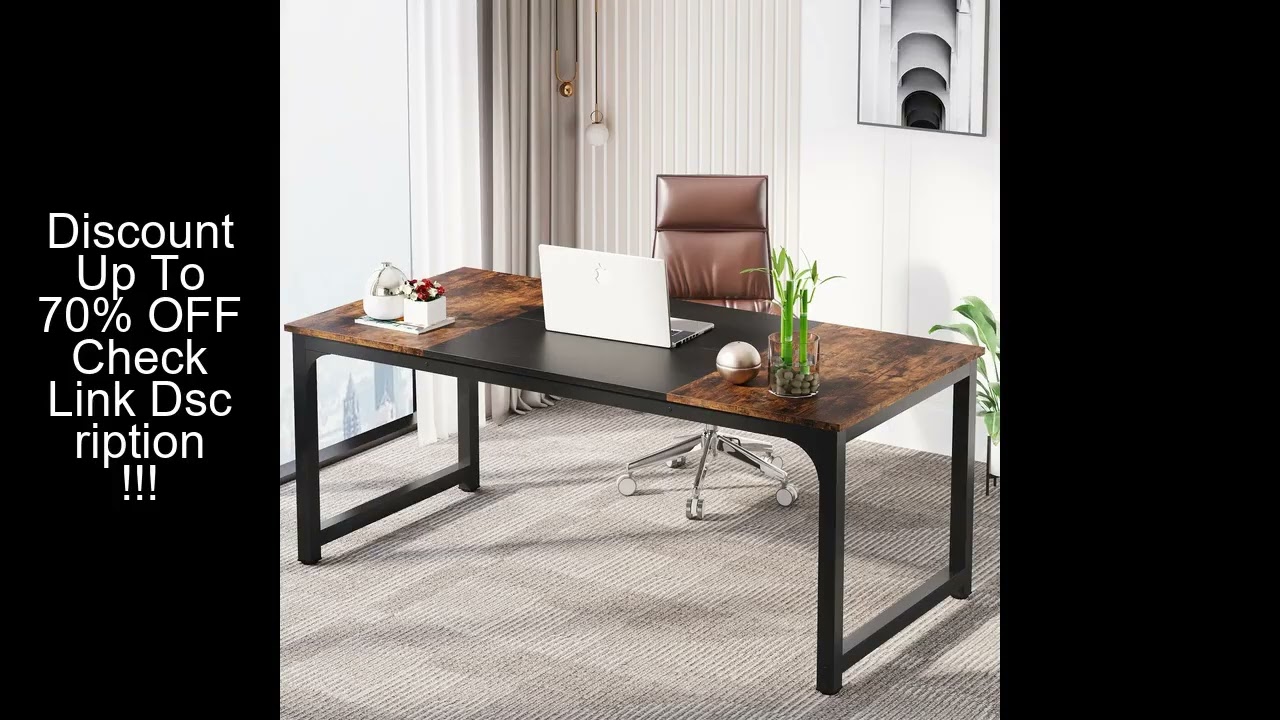 Tribesigns Modern Computer Desk Large Office Desk Computer Table Study Writing Desk Workstation for