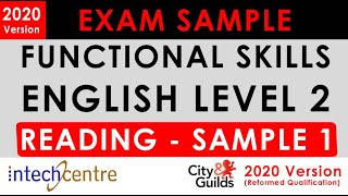 Functional Skills English Level 2 - READING Exam Sample (City & Guilds Reformed Exam 2020)