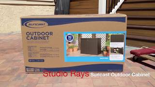 Open boxing and installation of the Suncast Outdoor Cabinet