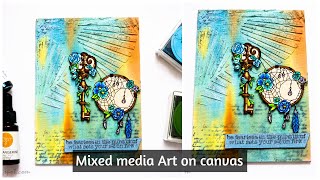 Mixed Media Art on Canvas|Mixed media Acrylic|Mixed media Painting Techniques|Mixed media art Ideas
