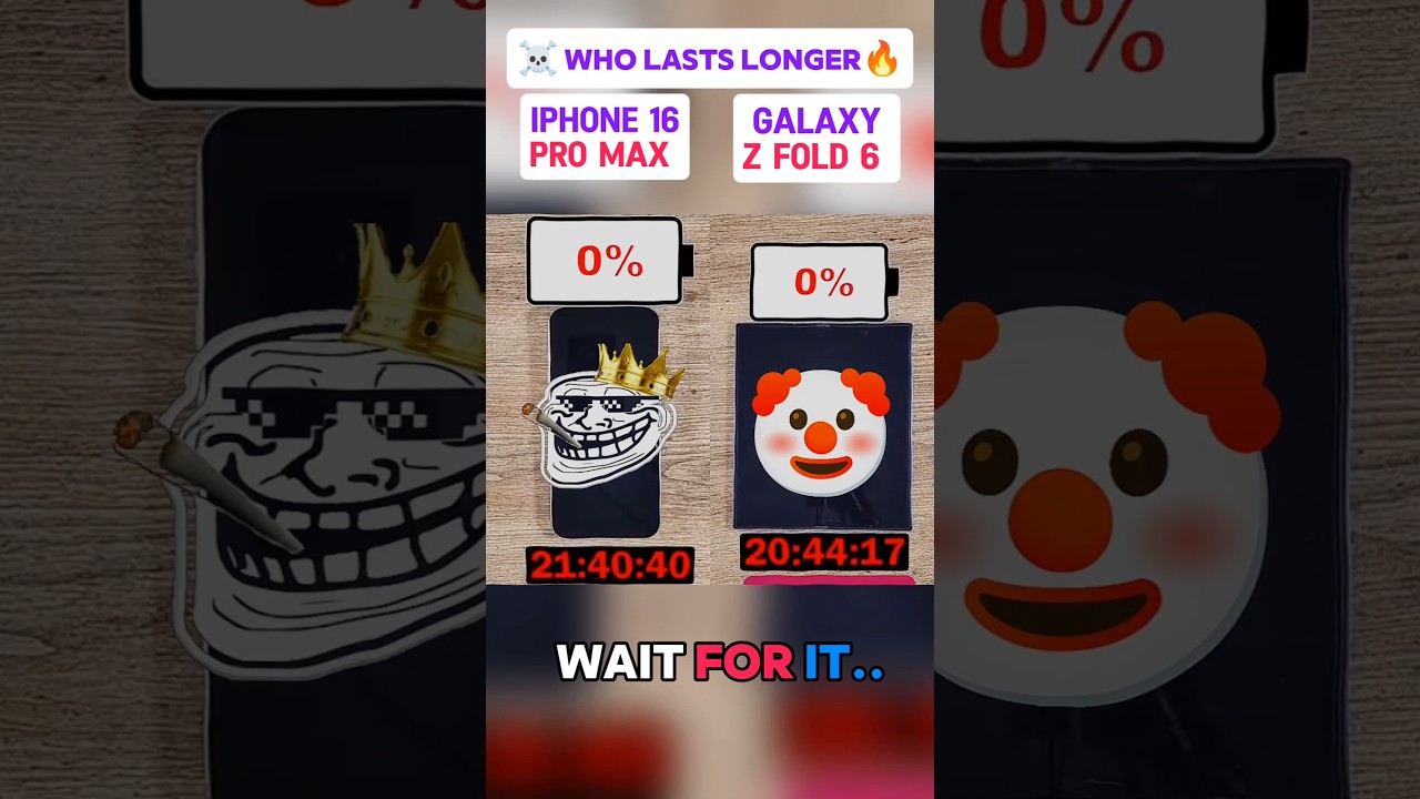 ☠️🔋 IPHONE 16 PRO MAX vs SAMSUNG GALAXY Z FOLD 6 _ BATTERY TEST!!🔥🔋