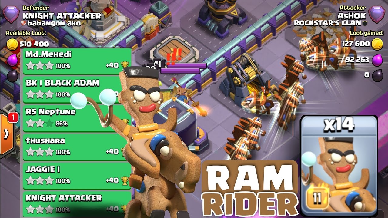 Too Op | Ram Rider 🔥 | Easy 3 Star | Th16 Attack Strategy | Clash of ...