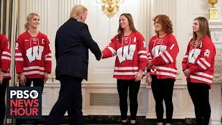 WATCH: Trump welcomes NCAA athletes to the White House