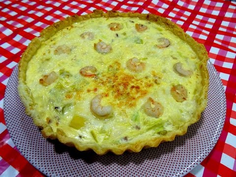 Receta Quiche De Puerros Y Gambas