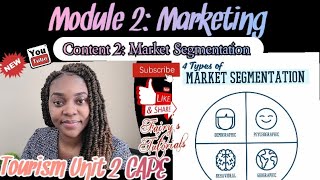 4 Methods of Market Segmentation | Marketing | Tourism Unit 2 CAPE