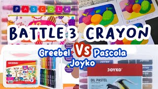 Battle Oil Pastel Pascola Vs Greebel Vs Joyko. Crayon untuk pemula, siapa juaranya? #review #vlog49