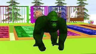 Wild Animals Change To Colors Finger Family Song For Kids Gorilla Horse Animals Colorful Colors